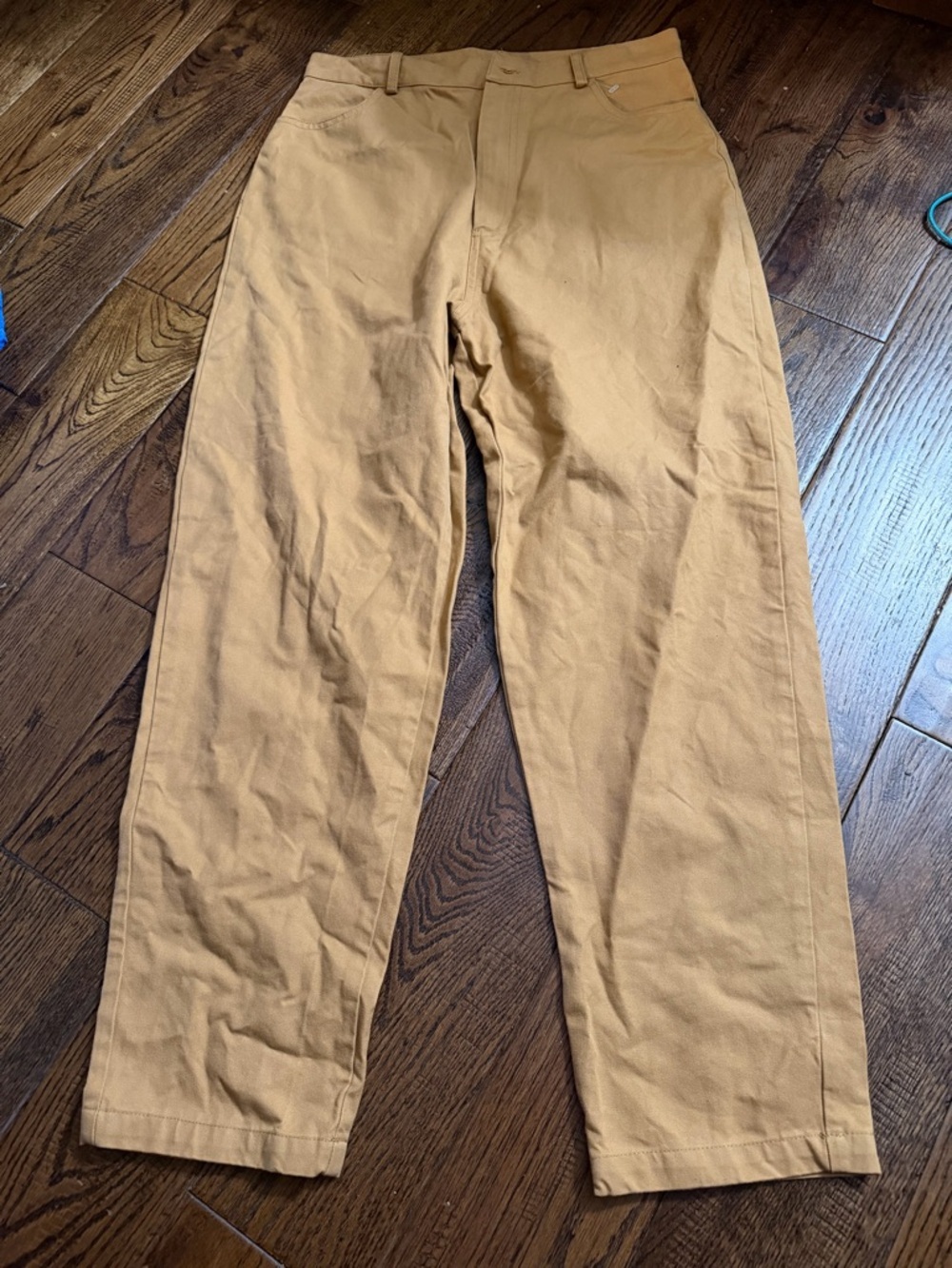 RITA ROW Cotton Casual Straight-Leg Pants in Camel Size 38